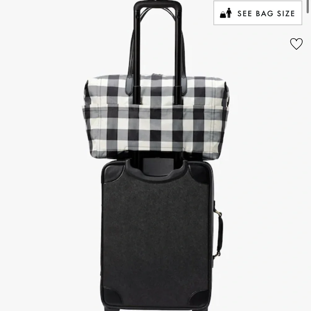NWT KATE SPADE GINGHAM CHELSEA WEEKENDER DUFFLE BAG - Picture 4 of 8